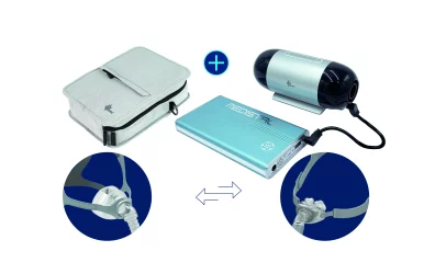 Pack autonomie de voyage - BMC + Batterie + Masque + Humidificateur